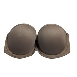 ThirdLove 24/7 Classic Strapless‎ Bra Size 32C 1/2 Beige Microfiber Women's
